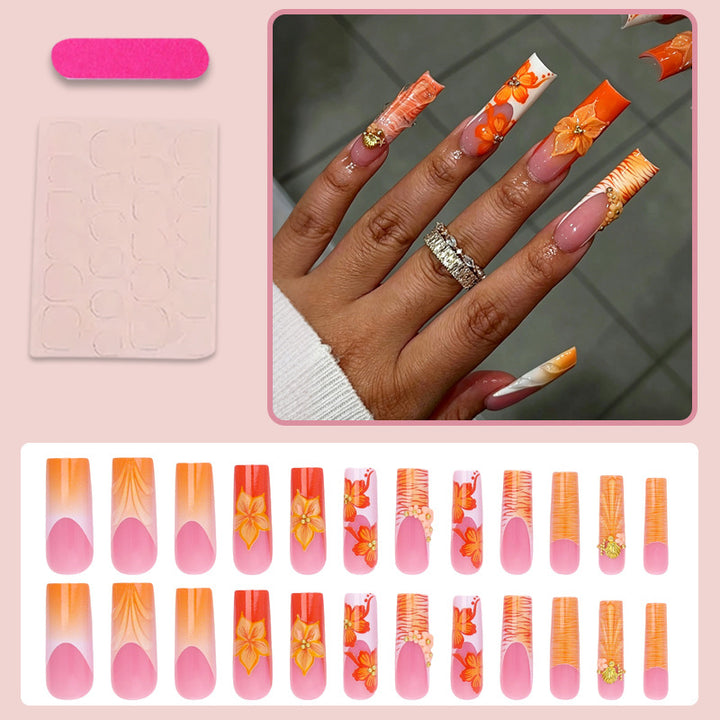 Nail set with floral and fruity decorations Kalsten