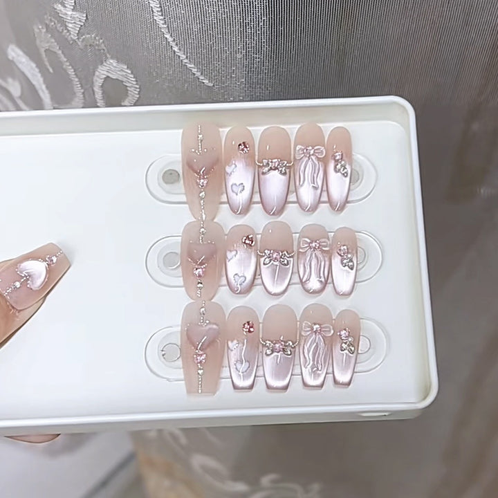 Romantic Decorative Press-On Nail Set Kalsten