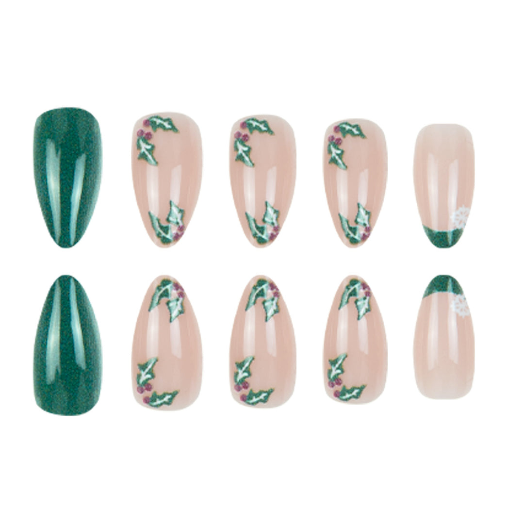 Artistic Stiletto Press-On Nails with Holiday Design Kalsten