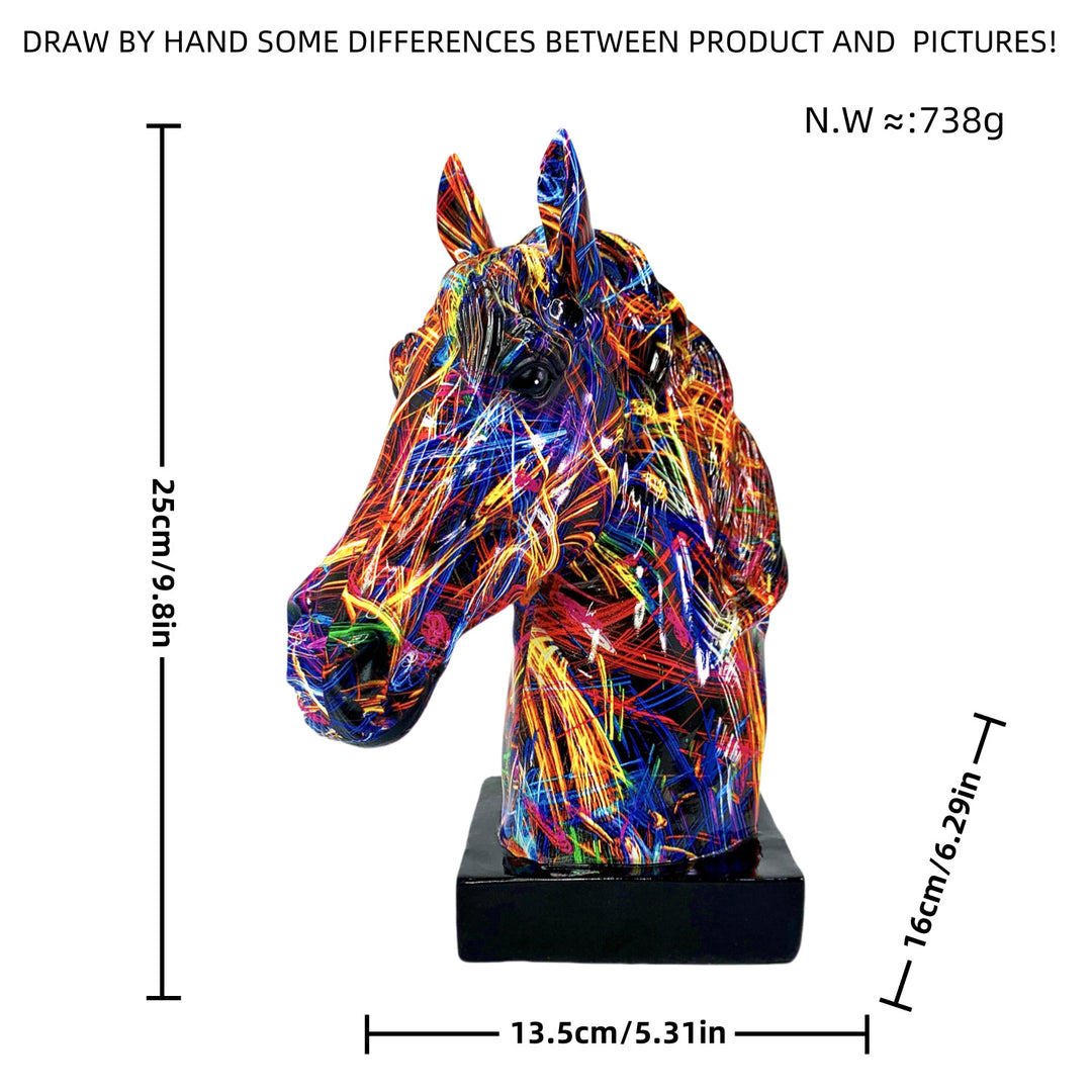 Artful horse sculpture made of high-quality resin Kalsten