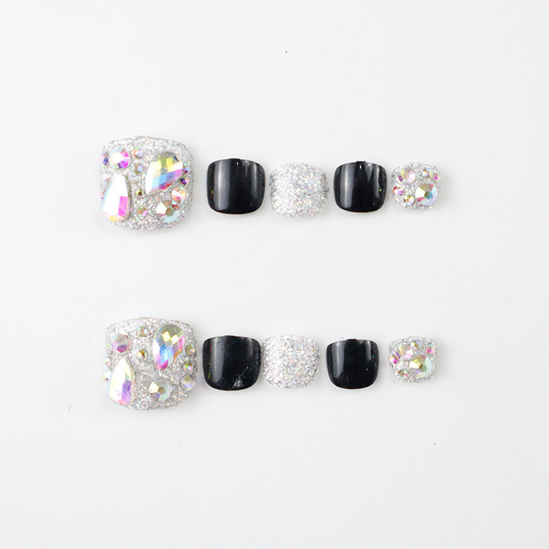 Decorative Press-On Toenails Set