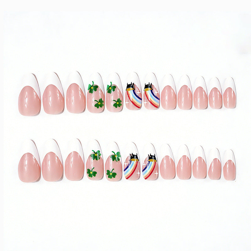 Themed Rainbow and Shamrock Nail Art Kalsten
