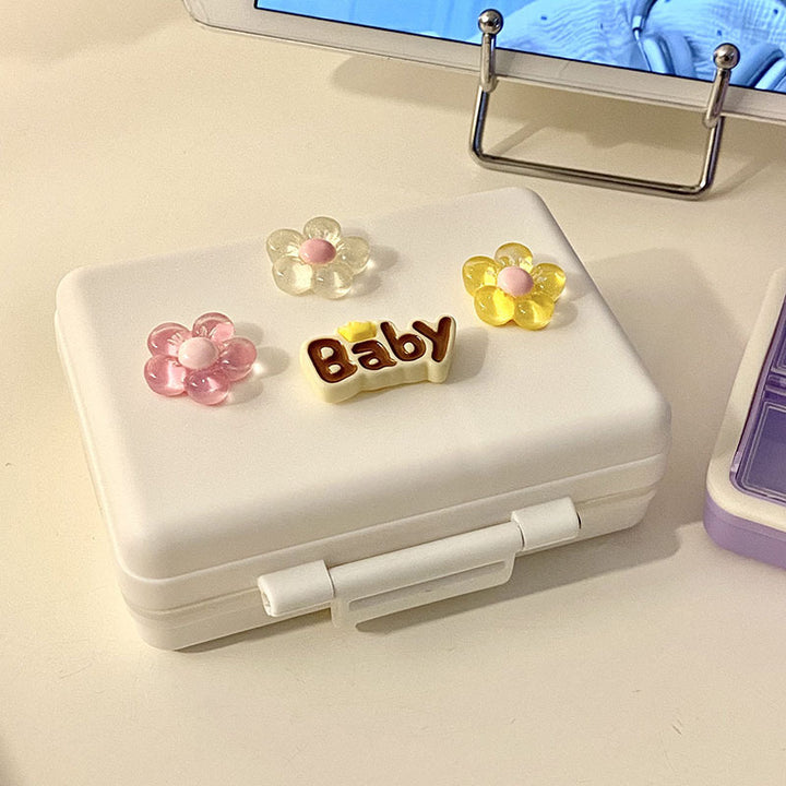 Practical storage box with colorful flower appliqués Kalsten