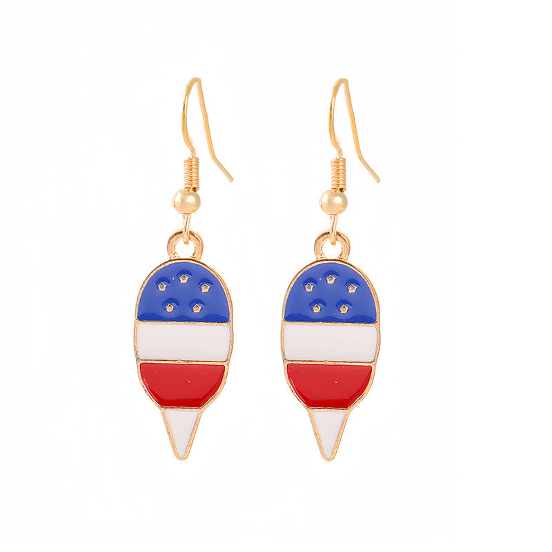 Women's nan patriotic horseshoe enamel dangle earrings with star-accented design and fishhook findings Kalsten