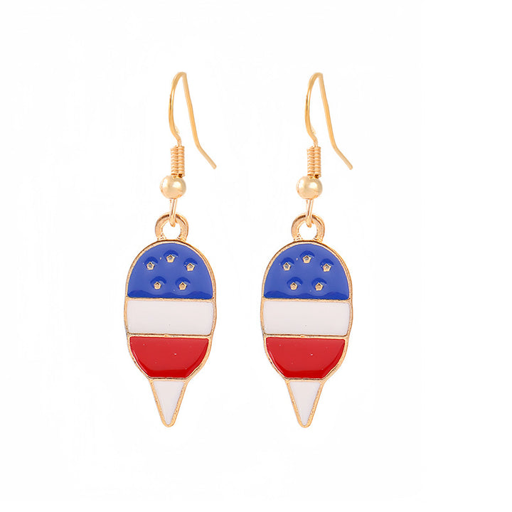 Women nan enamel horseshoe earrings with star motif and fishhook closure Kalsten