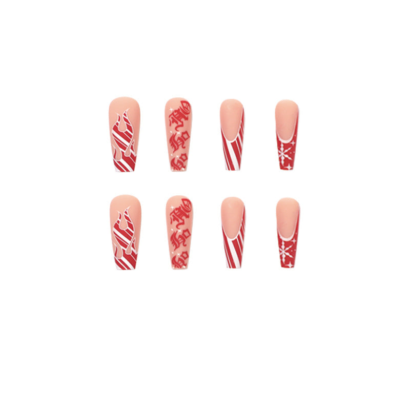 Artistic nail extensions in festive design Kalsten