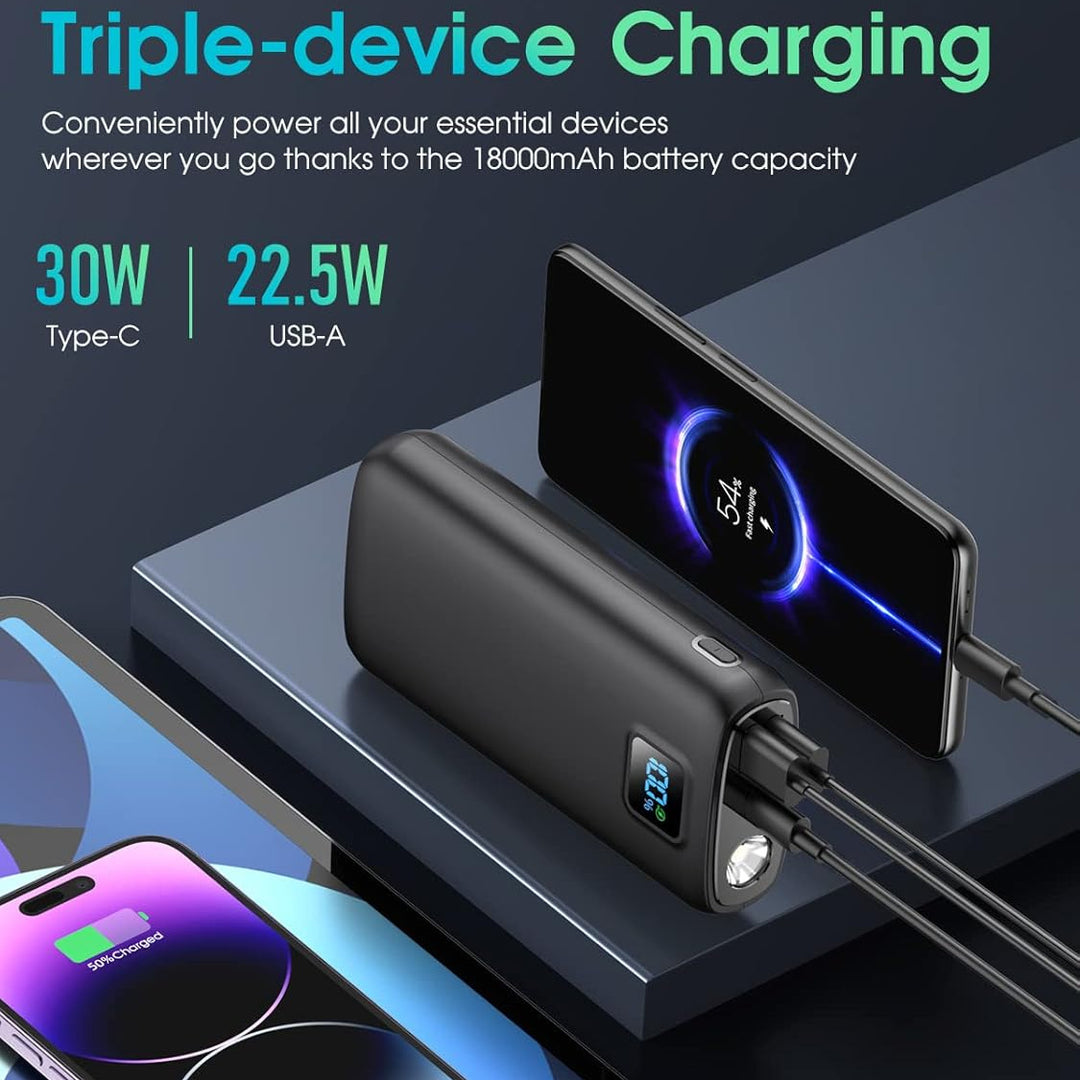 Portable power bank with digital LED display and flashlight function Kalsten