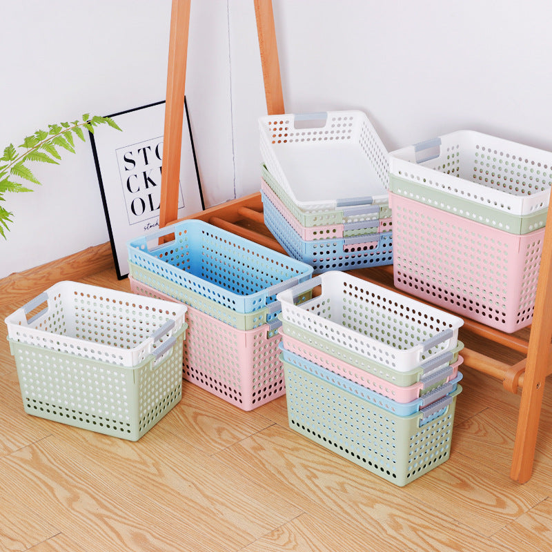 Ventilated storage box with handles and perforated design