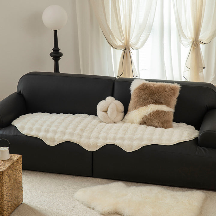 Cozy microfiber rug runner in cloud shape with non-slip underside