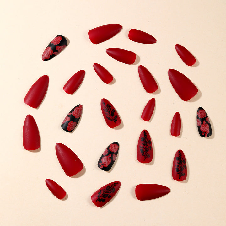 Floral Matte Acrylic Nail Set Kalsten
