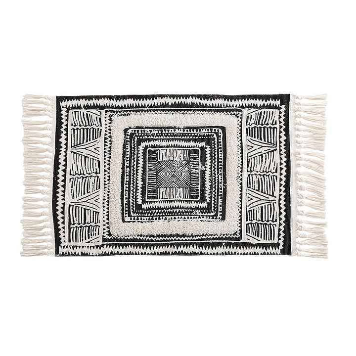 decorative Boho runner rug with fringes