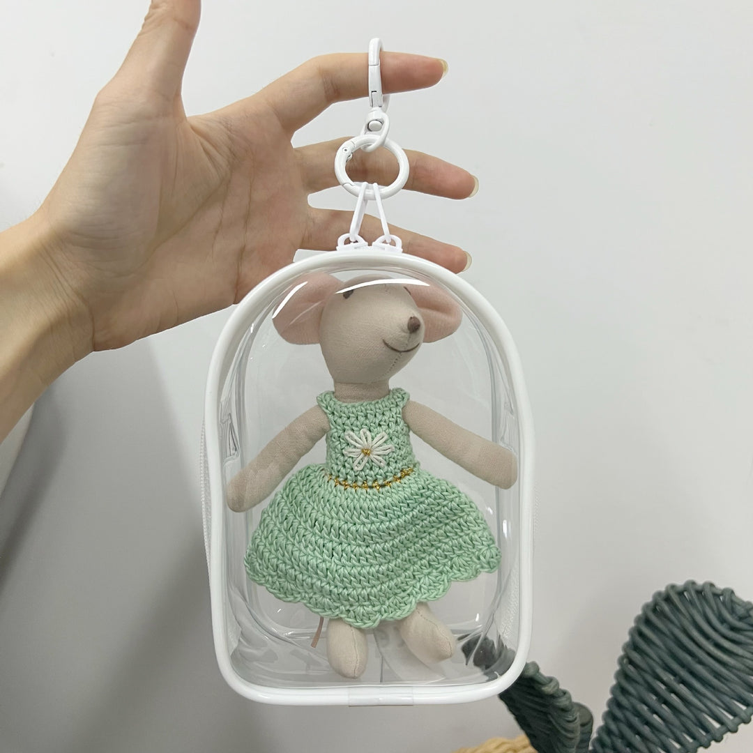 Clear PVC Mini Handbag with Detachable Carabiner Clip