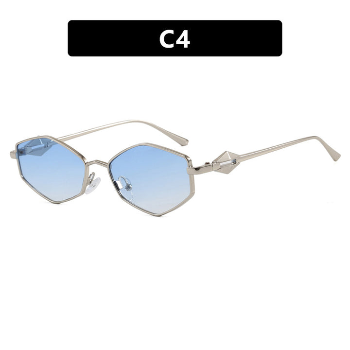 Women's geometric sunglasses with protective UV filter and high-end metal frame Kalsten