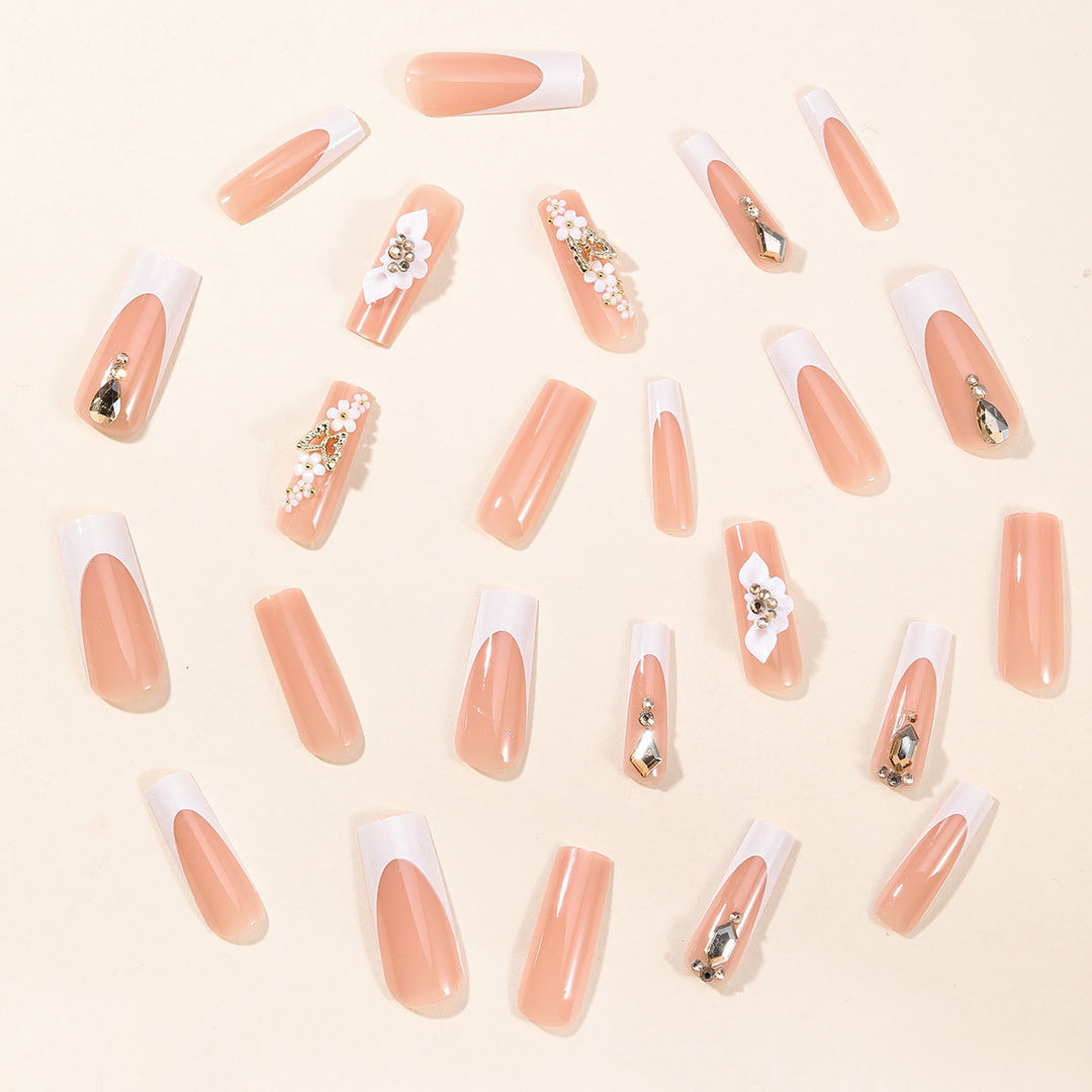 Decorative Floral Acrylic Nail Art Extensions Kalsten