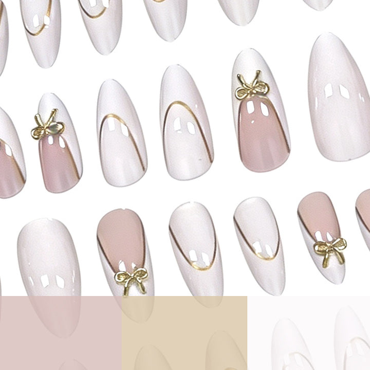 Elegant Stiletto Nail Art Extensions with Decorative Bow Kalsten