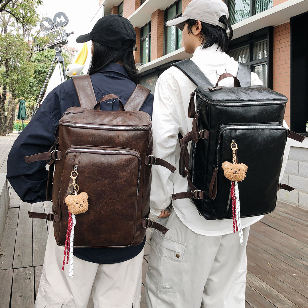 Premium Leather Weekender Duffel Bag
