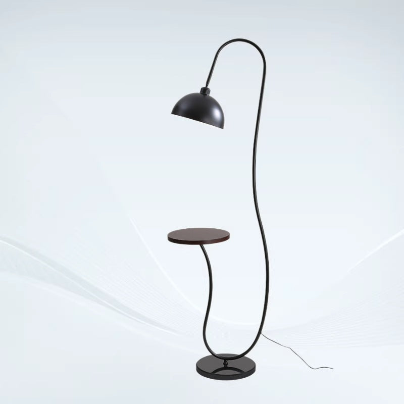 Modern Functional Floor Lamp with Integrated Side Table