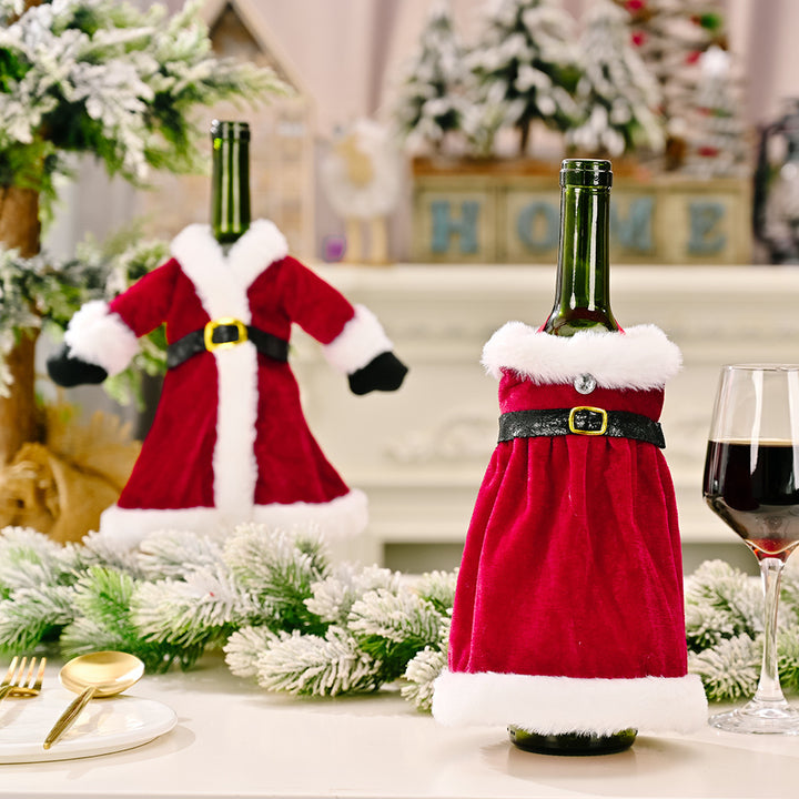 Wine Bottle Santa Costume Cover