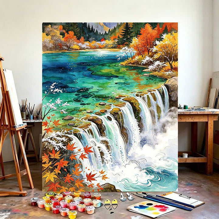 Waterfall Landscape Canvas Art Print Kalsten