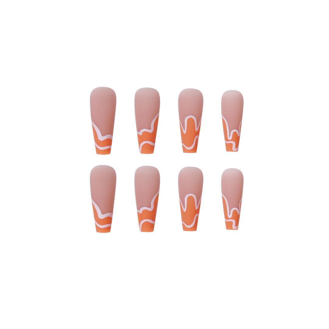 Artful acrylic nails with creative wave design Kalsten