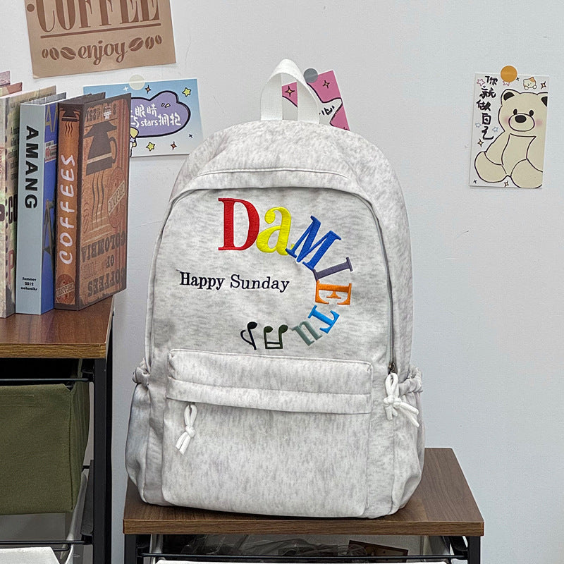 Stylish Star-Embellished Corduroy Backpack Kalsten