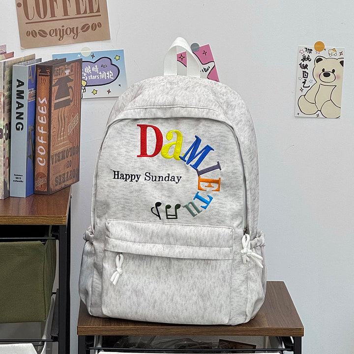 Stylish Star-Embellished Corduroy Backpack Kalsten
