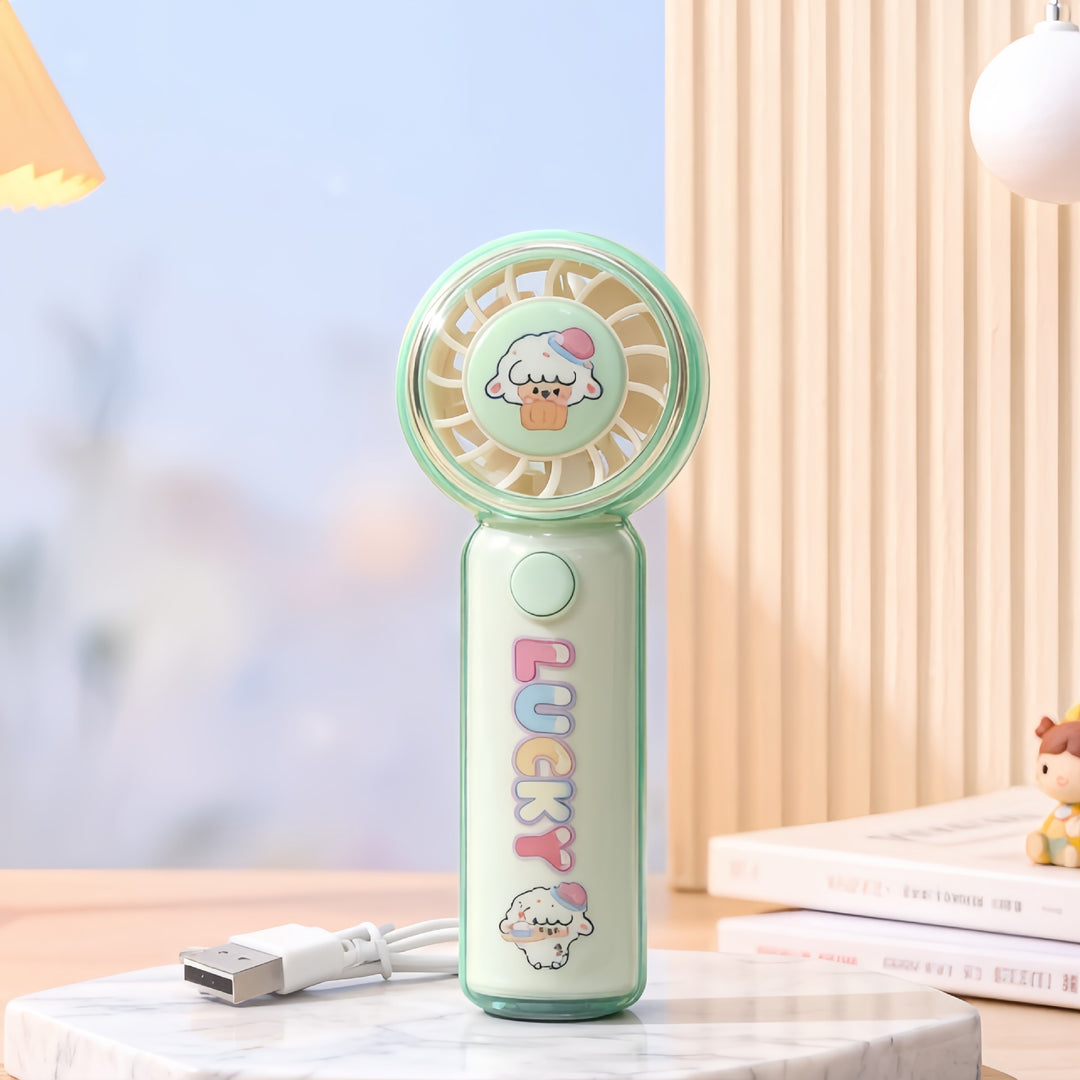 Ladies Portable Hand Fan with Cute Animal Design Kalsten