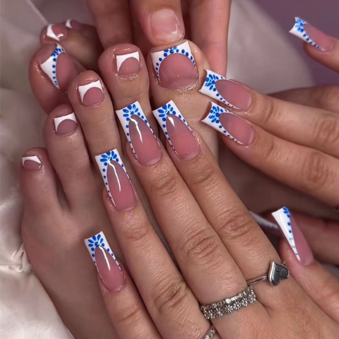 Artistic French Tip Nail Enhancements Kalsten