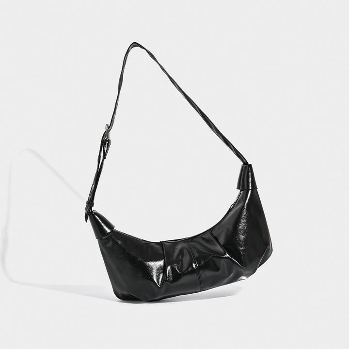 Elegant Pleated Leather Shoulder Bag