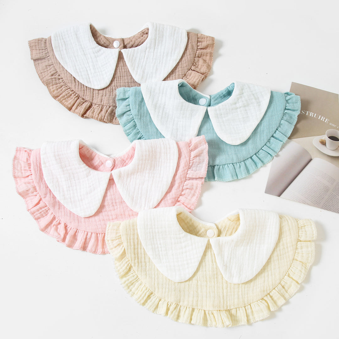 Ruffled Muslin Baby Bib kalsten