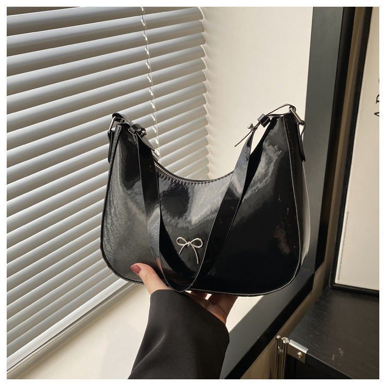 Premium Glossy Faux Leather Hobo Bag Kalsten