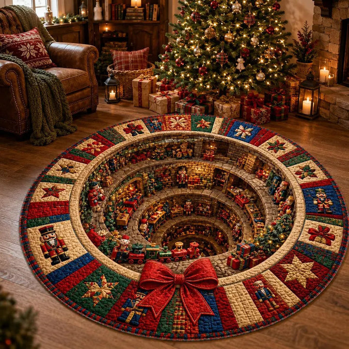 3D Holiday-Themed Circular Area Rug for Home
