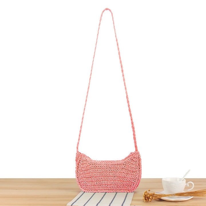 Shoulder bag made of natural woven material with stylish design Kalsten