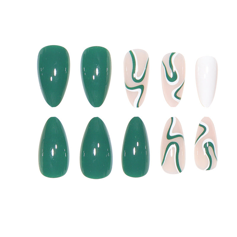 Artistic Stiletto Press-On Nails with Swirl Design Kalsten
