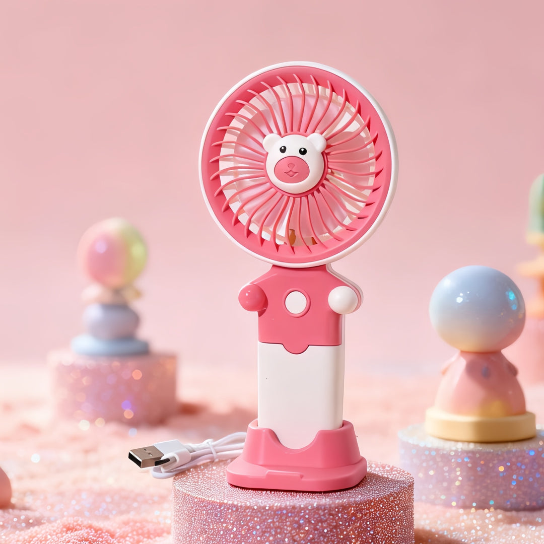 Women's Portable Hand Fan with USB Charging Function and Flexible Tilt Adjustment Kalsten