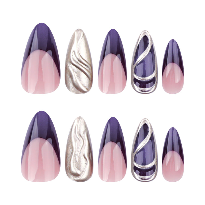 Artful stiletto nails with elegant gold and ombre design Kalsten