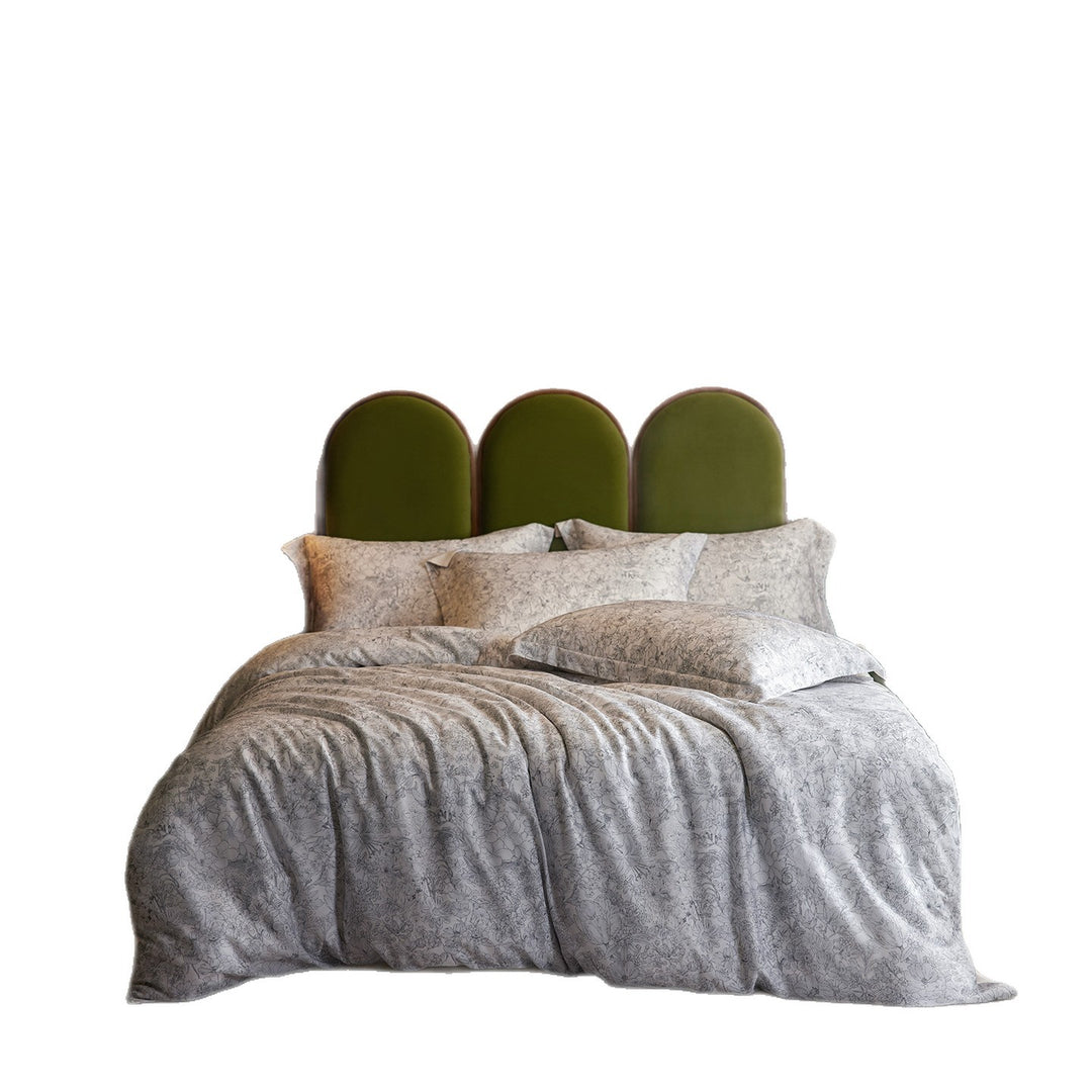 Premium cotton satin bedding set with watercolor wildflower print and extra soft satin finish