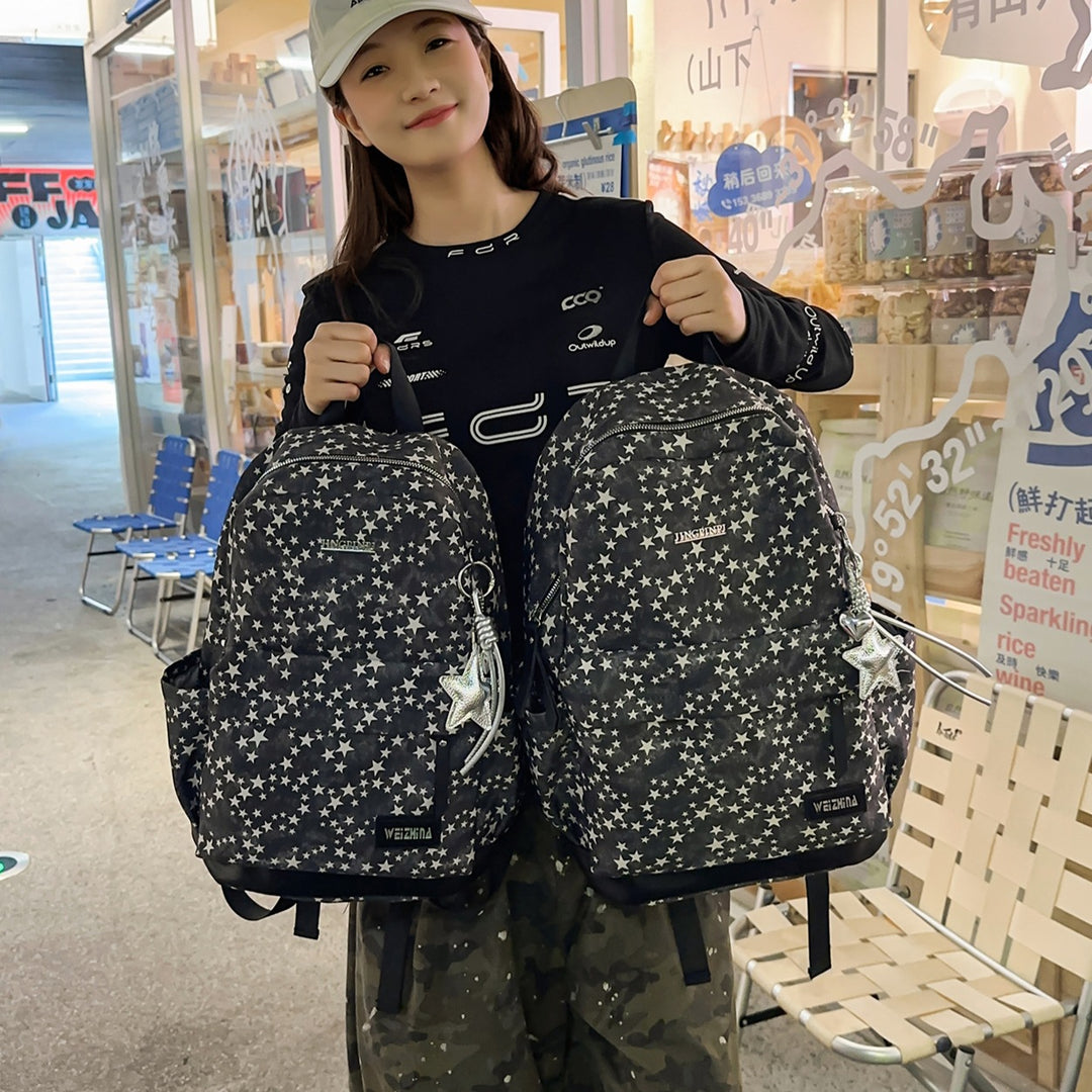 Stylish Star-Printed Casual Backpack Kalsten