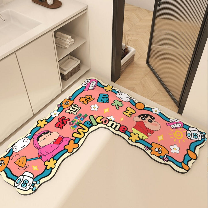 Cartoon Character Welcome Bath Mat Decor