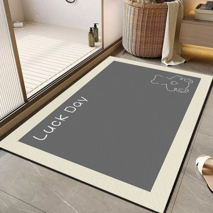Cheerful Floral Message Bath Mat Kalsten