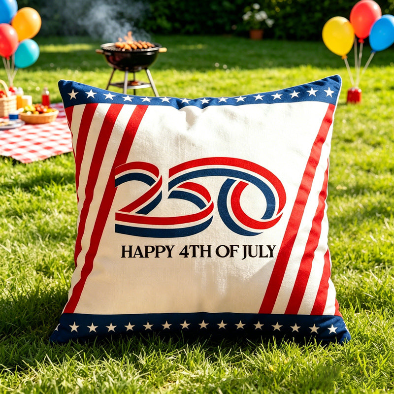 Decorative Throw Pillow with Patriotic Design