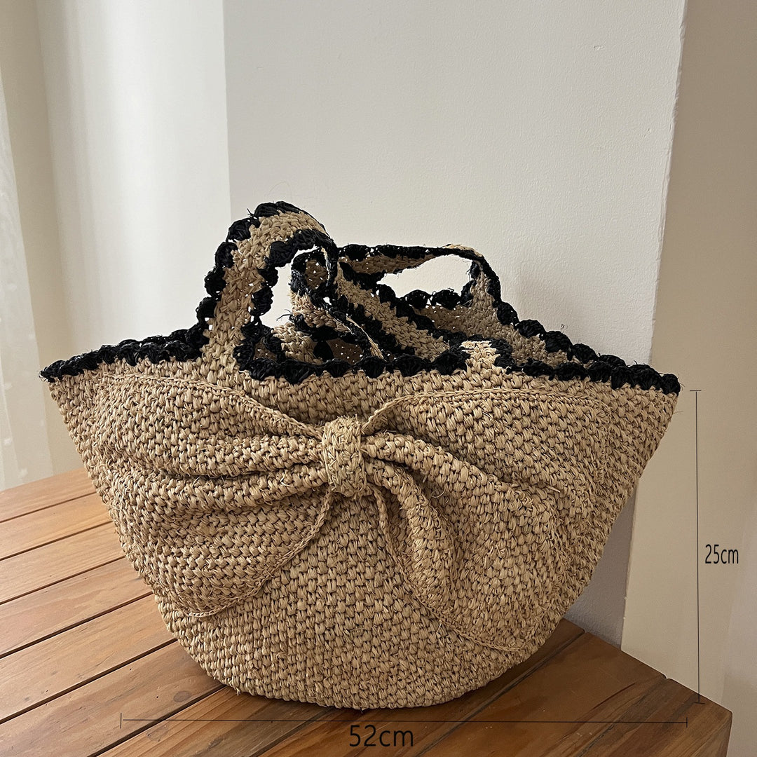 Handmade basket bag with braided handle Kalsten