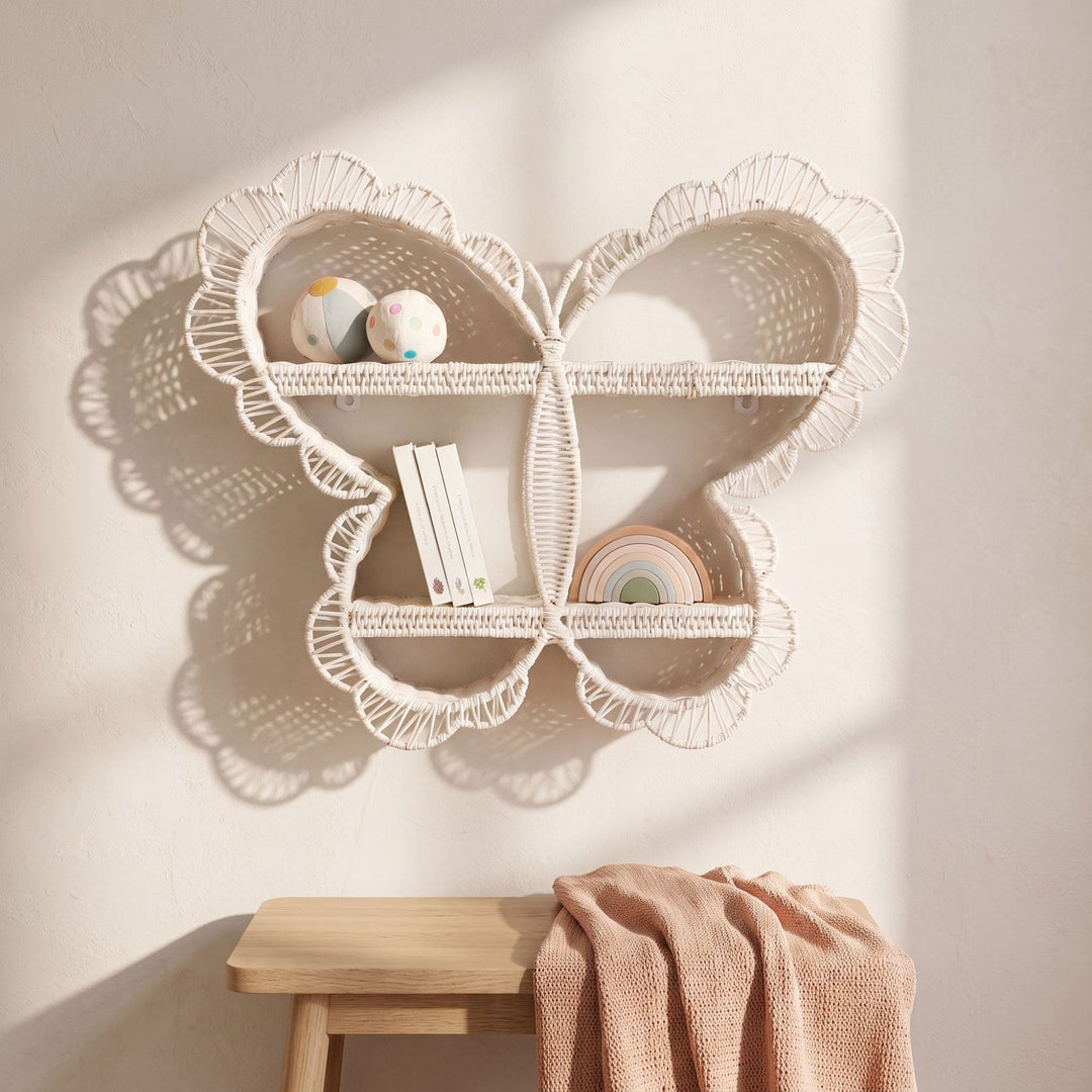 Playful wall shelf in butterfly design Kalsten