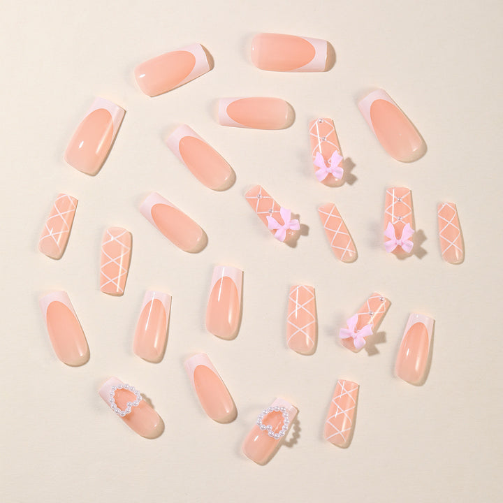 Decorative Heart-Accent Acrylic Nail Art Extensions Kalsten