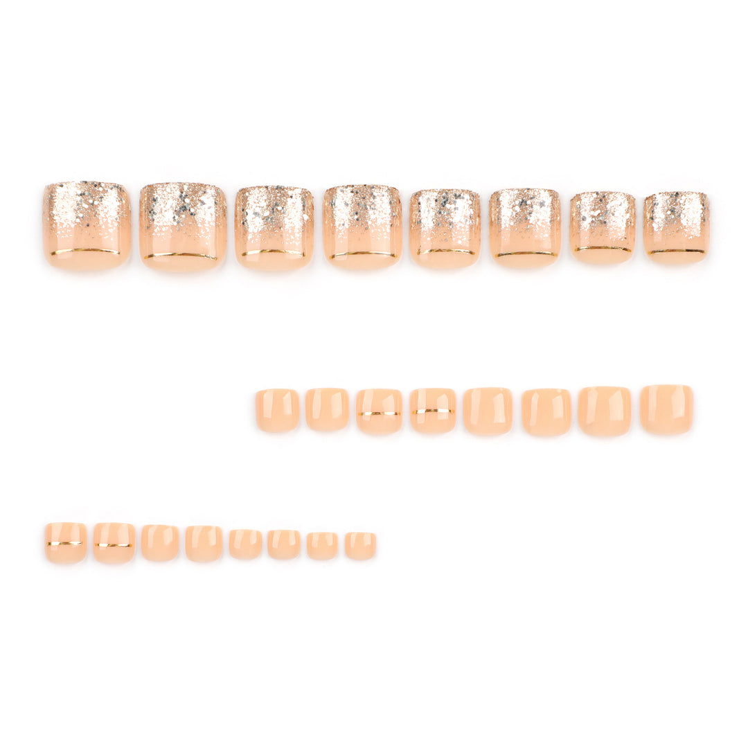 Elegant Artistic Nail Art with Glitter and Gold Accents Kalsten