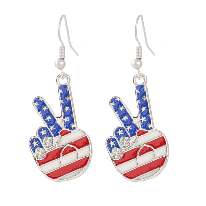 Women's nan patriotic horseshoe enamel dangle earrings with star-accented design and fishhook findings Kalsten