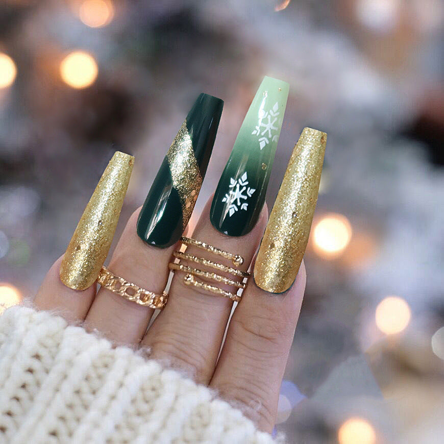 Glittery Long Stiletto Press-On Nail Set Kalsten