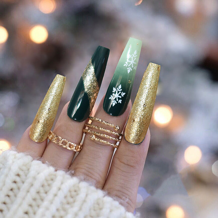 Glittery Long Stiletto Press-On Nail Set Kalsten