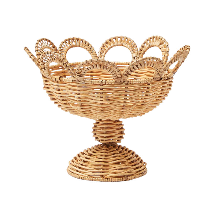 Elegant round decorative basket in floral design Kalsten