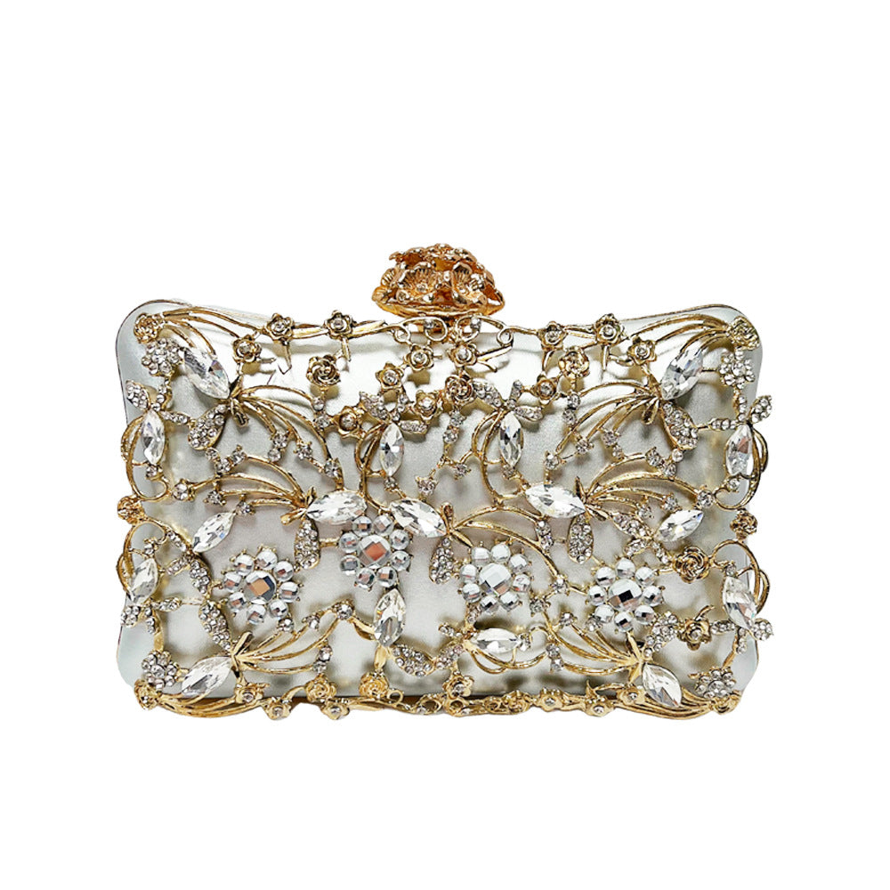 Luxurious Floral Embellished Evening Clutch